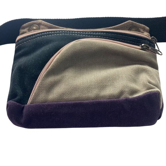 Benetti Barcelona Canvas Fanny Pack Belt Bag Adjustable Strap Purple Black Spain - Picture 7 of 10